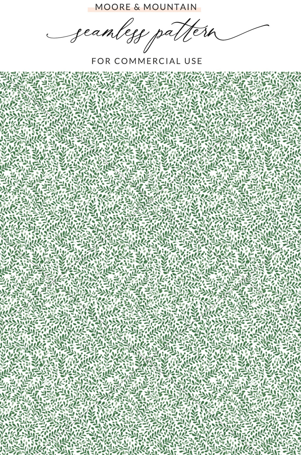 Green Botanical Leaves Seamless Pattern for Commercial Use