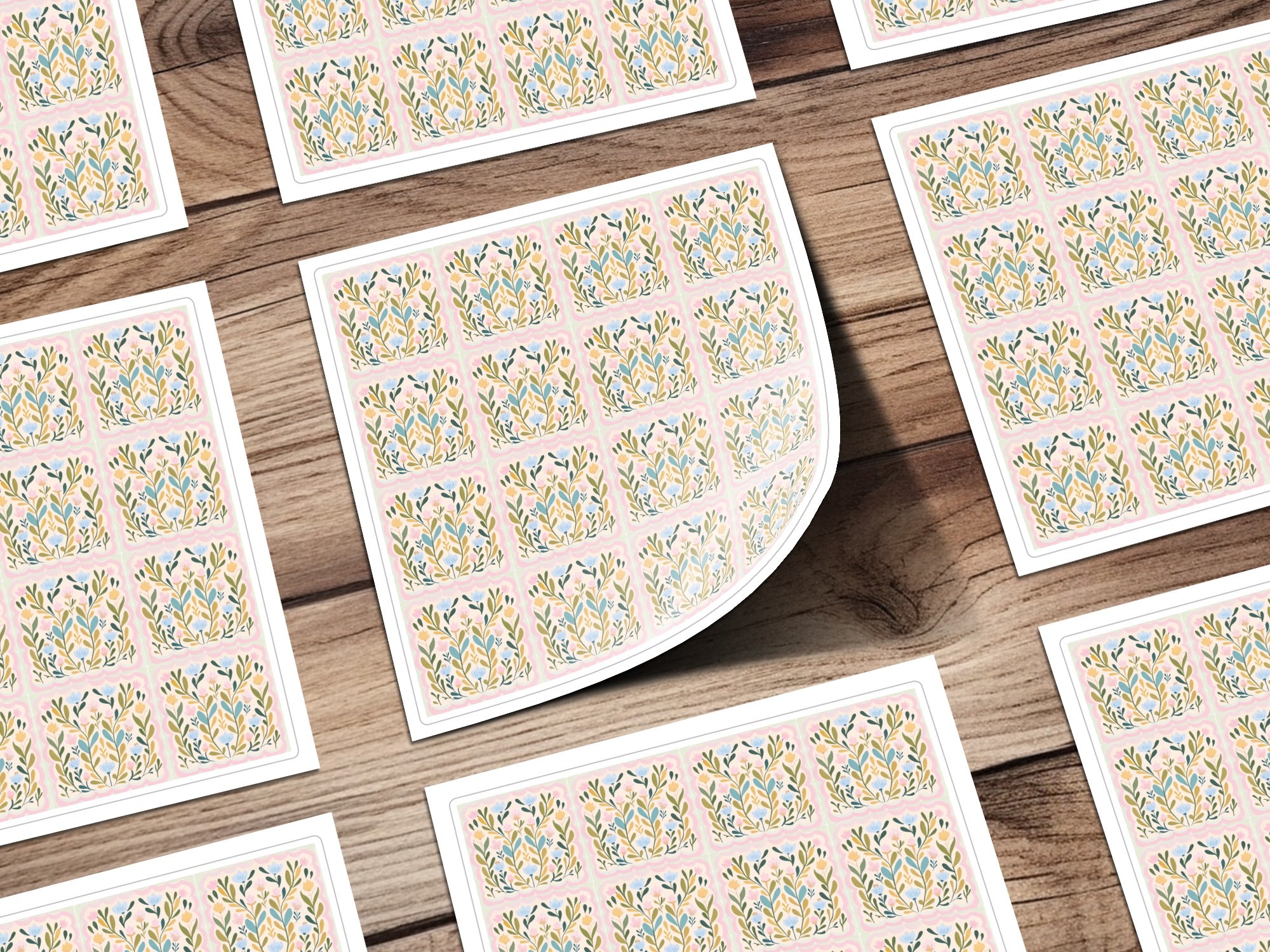 Pastel Botanical Floral Square Pattern Design product type