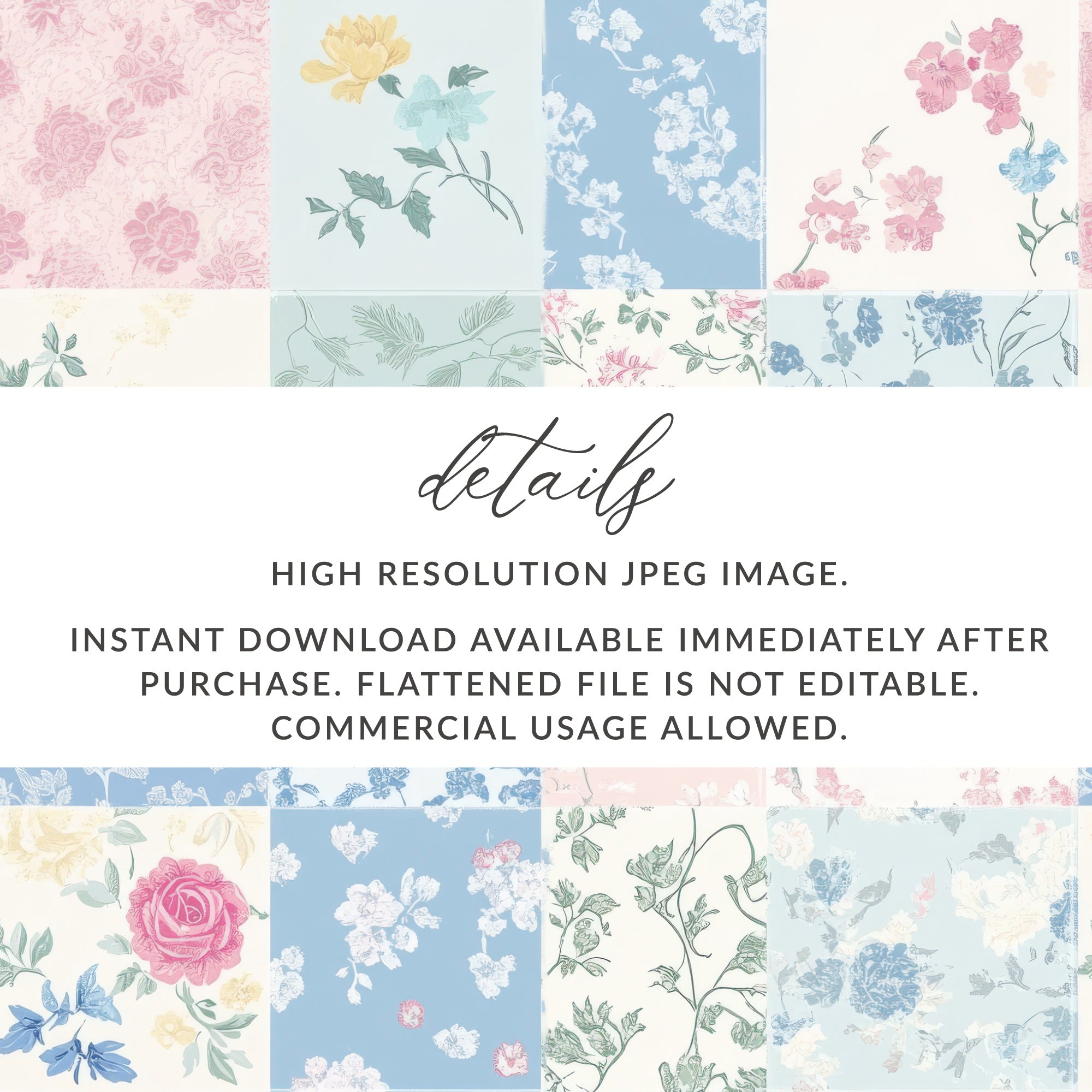 High Resolution Floral JPEG Image Instant Download