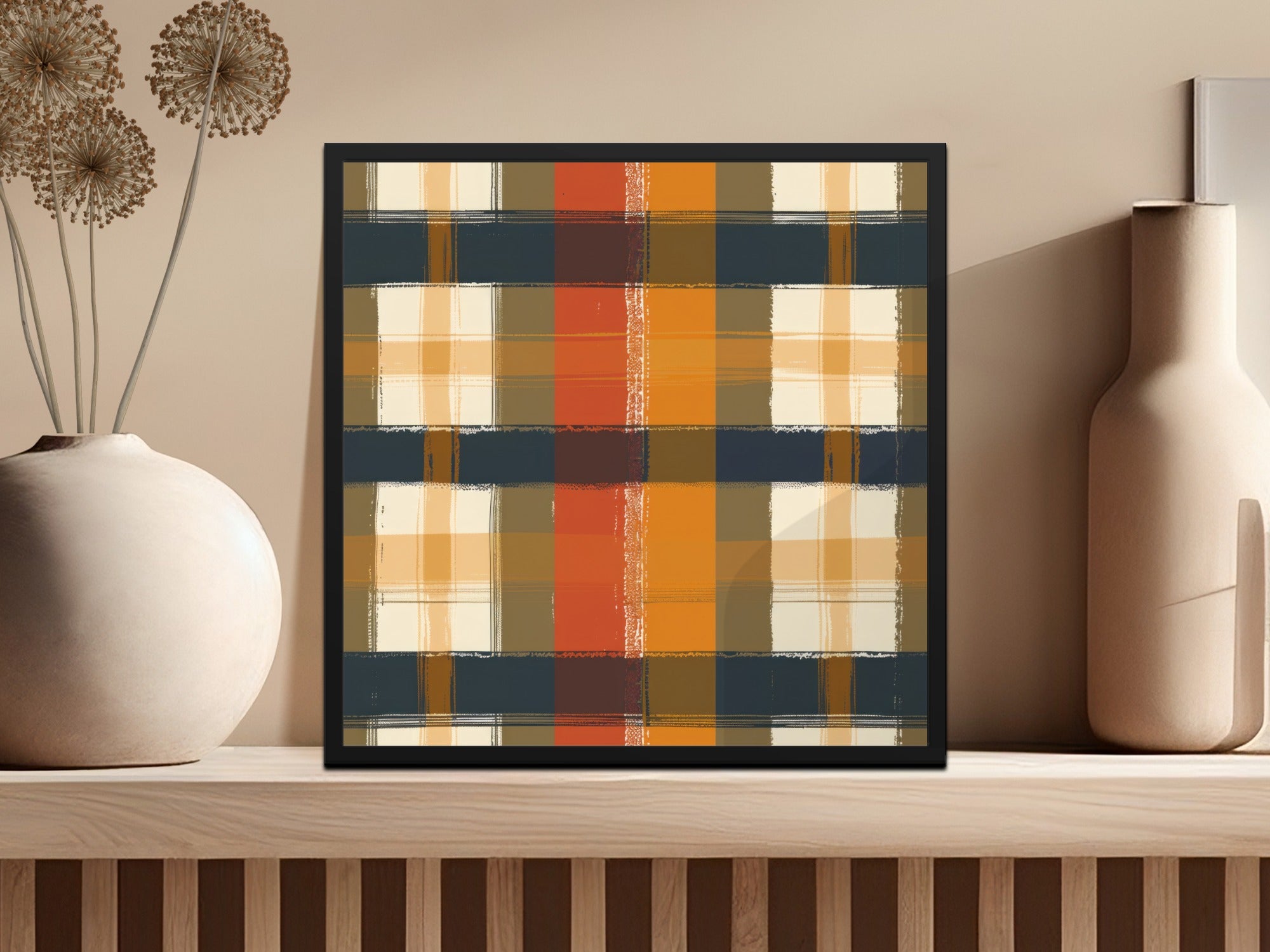 Abstract Multicolor Geometric Art Print Framed Wall Decor