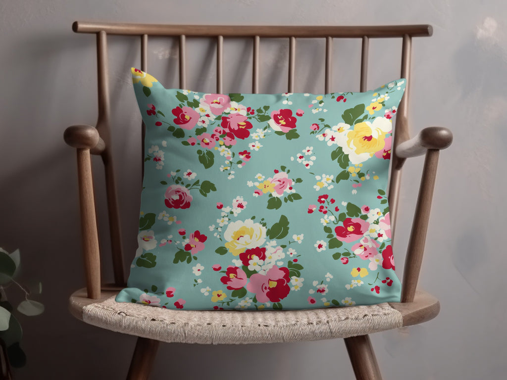 Vibrant Floral Design Square Pillow for Home Decor