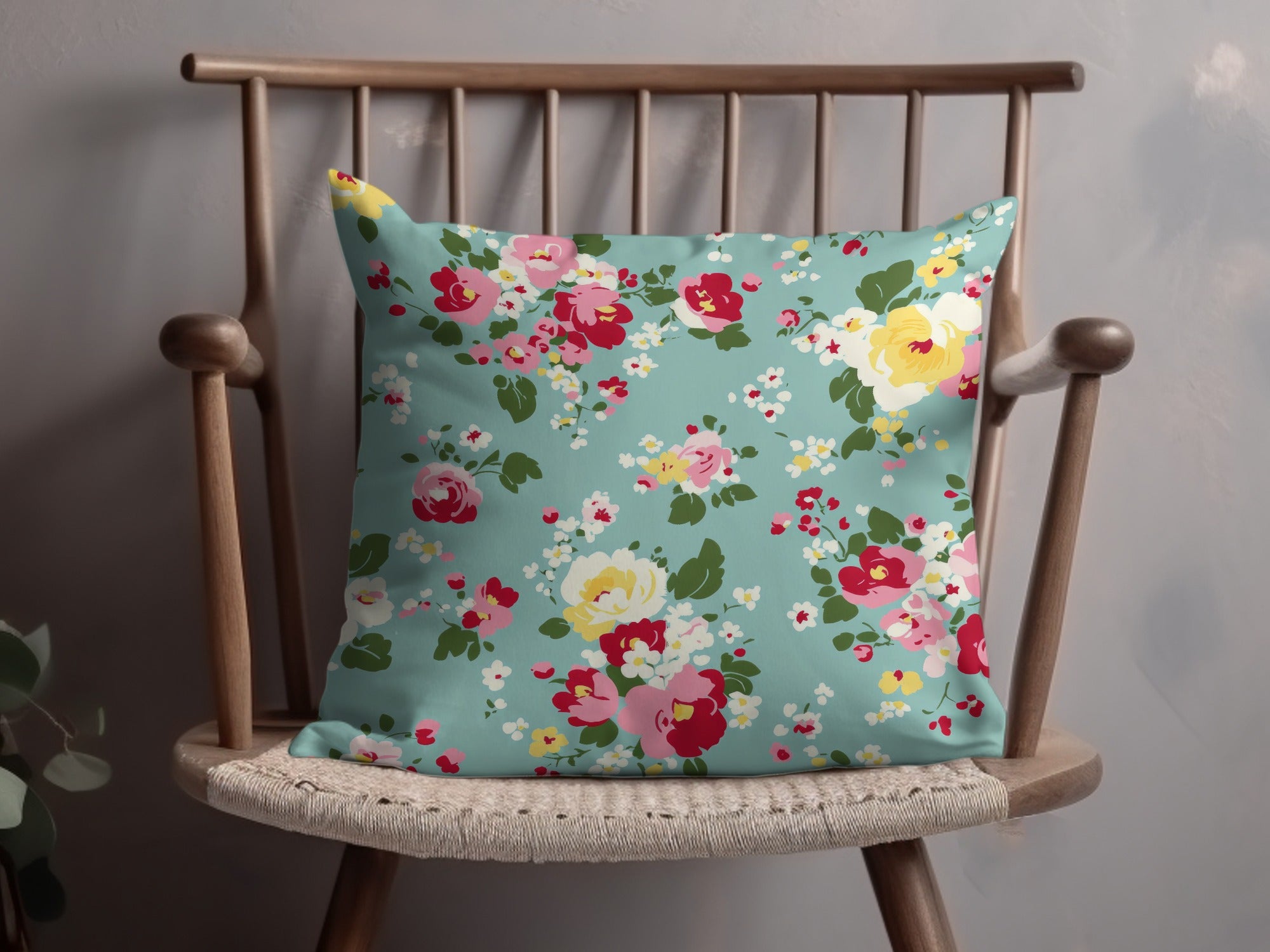 Vibrant Floral Design Square Pillow for Home Decor
