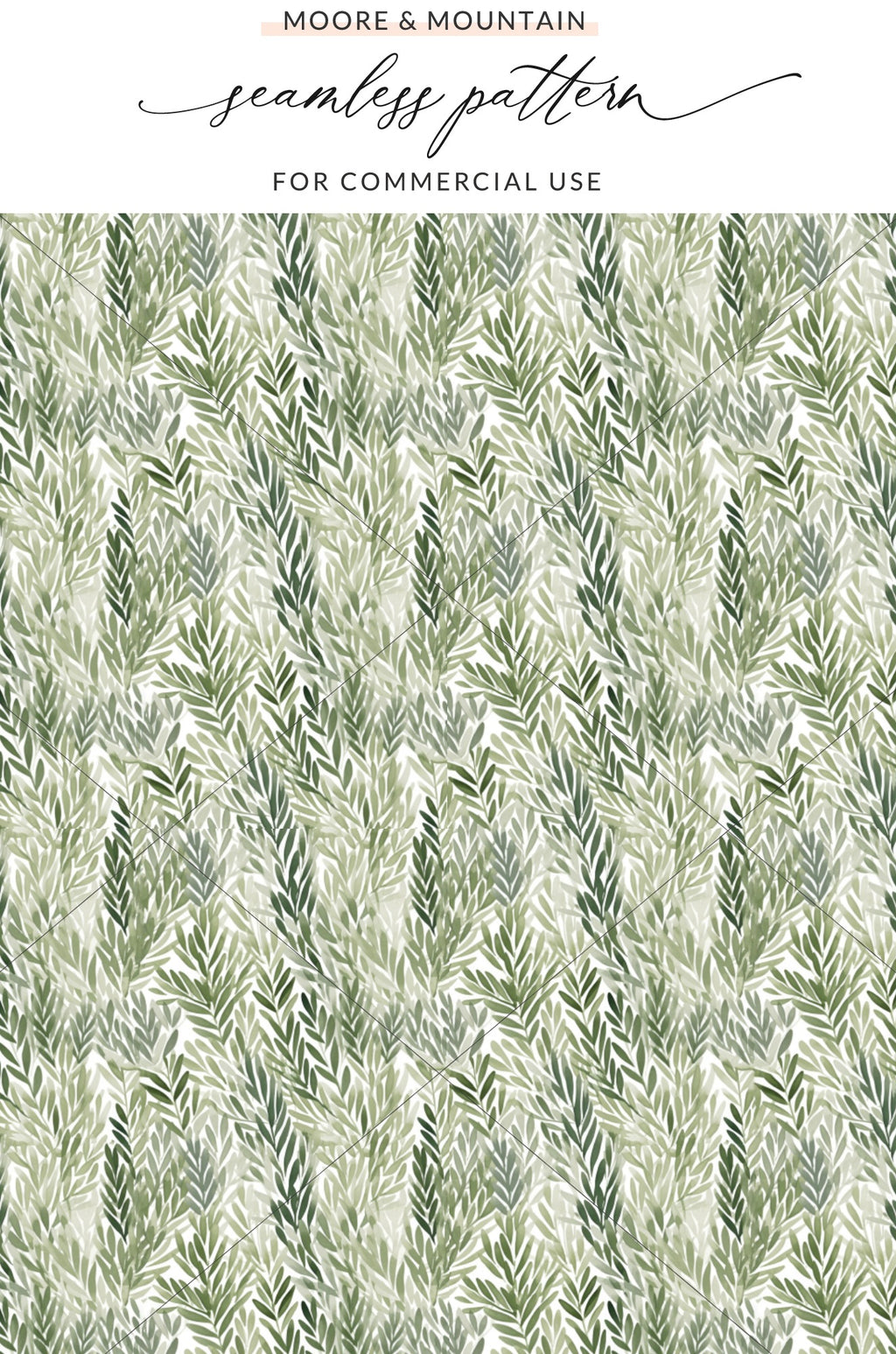 Botanical Green Leaves Seamless Pattern for Commercial Use