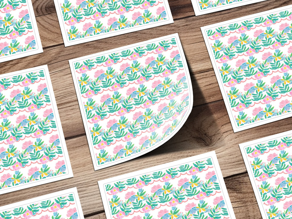 Pink Blue Green Yellow Floral Wave Pattern Product Type