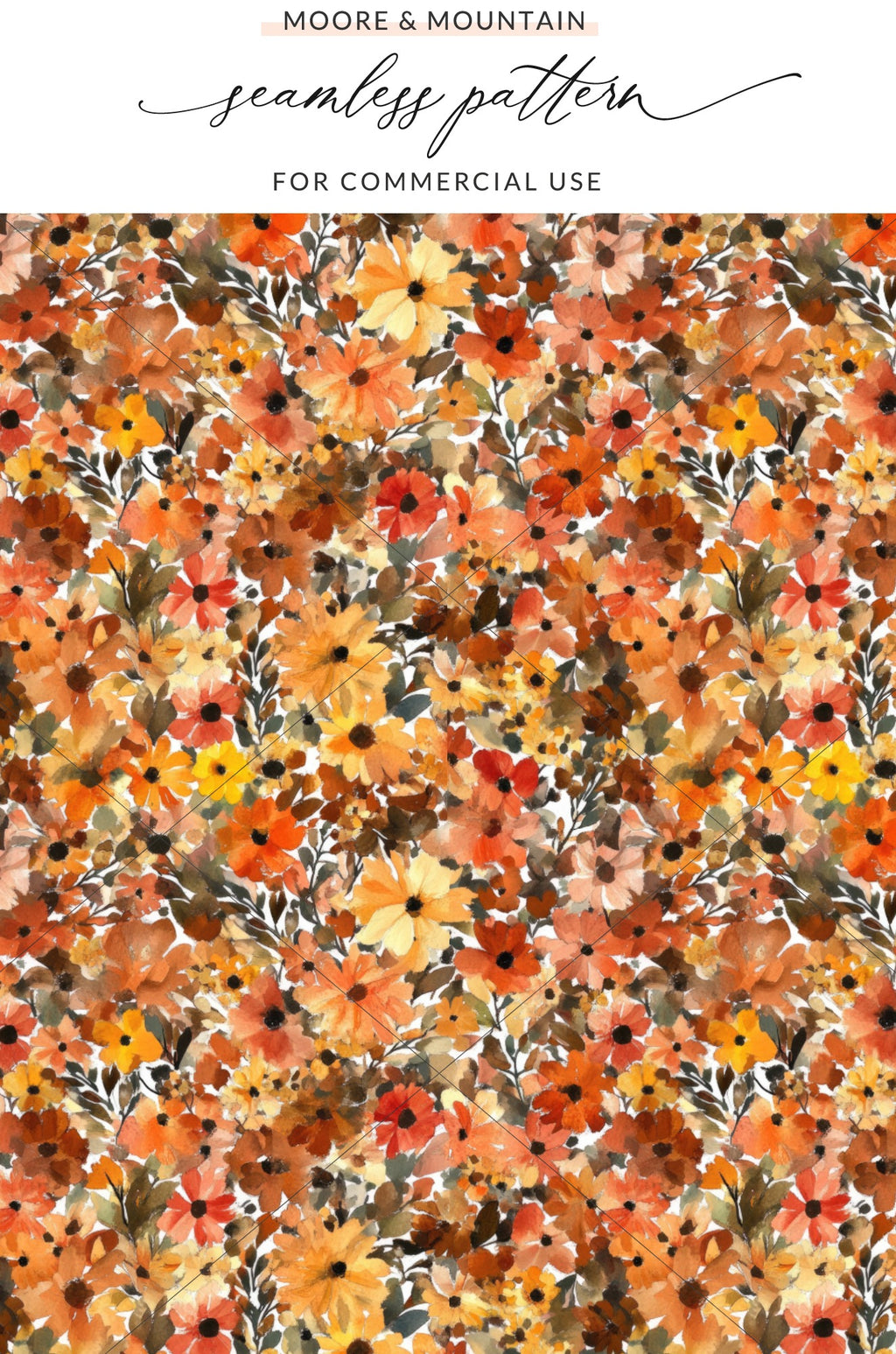 Autumn Floral Seamless Pattern for Commercial Use