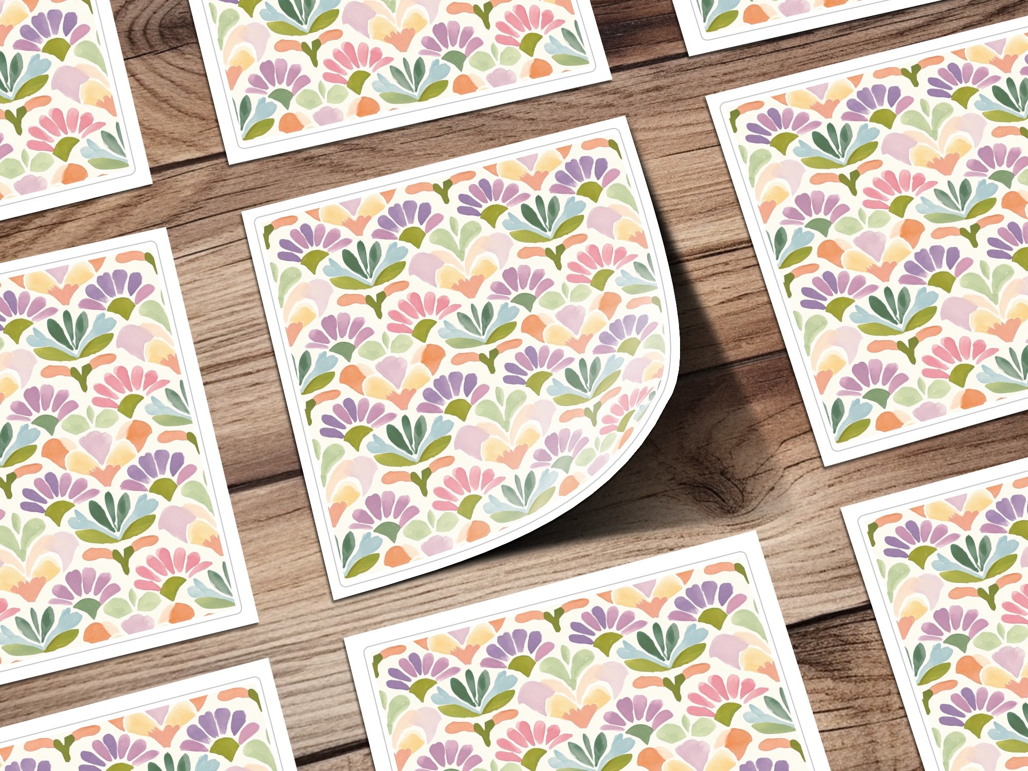Colorful Floral Pattern Sticker Sheet for DIY Crafts