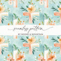 Floral Cross Seamless Pattern by Moore and Mountain
