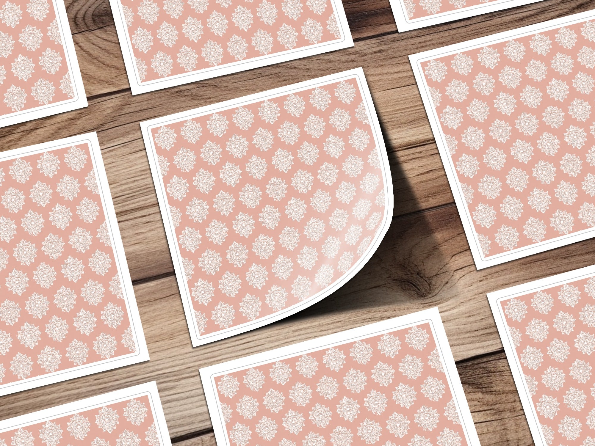 Elegant Pink and White Floral Pattern Print Product
