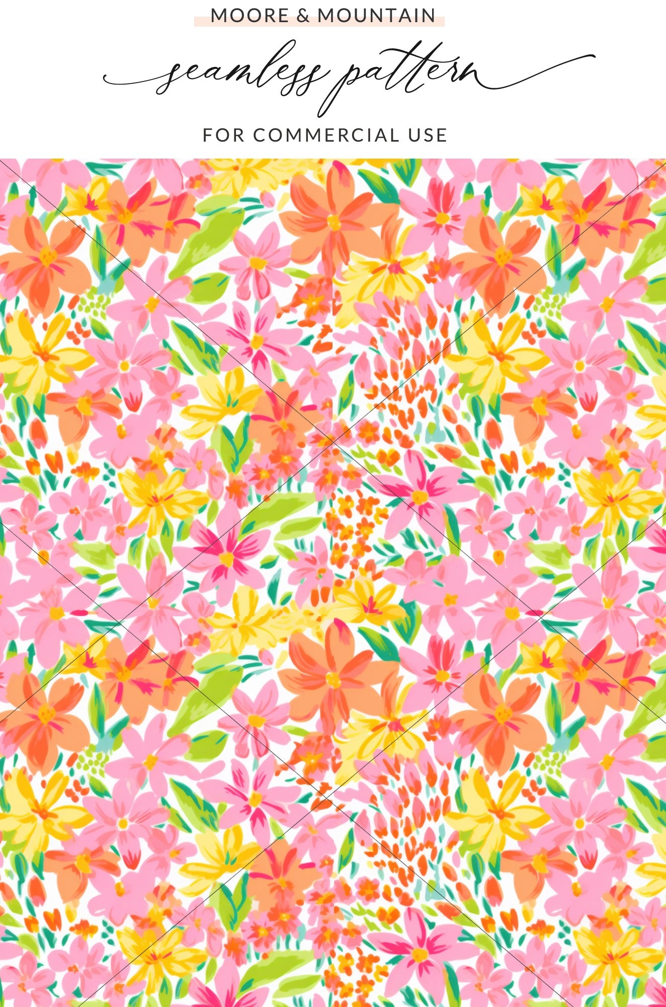 Vibrant Floral Seamless Pattern for Commercial Use