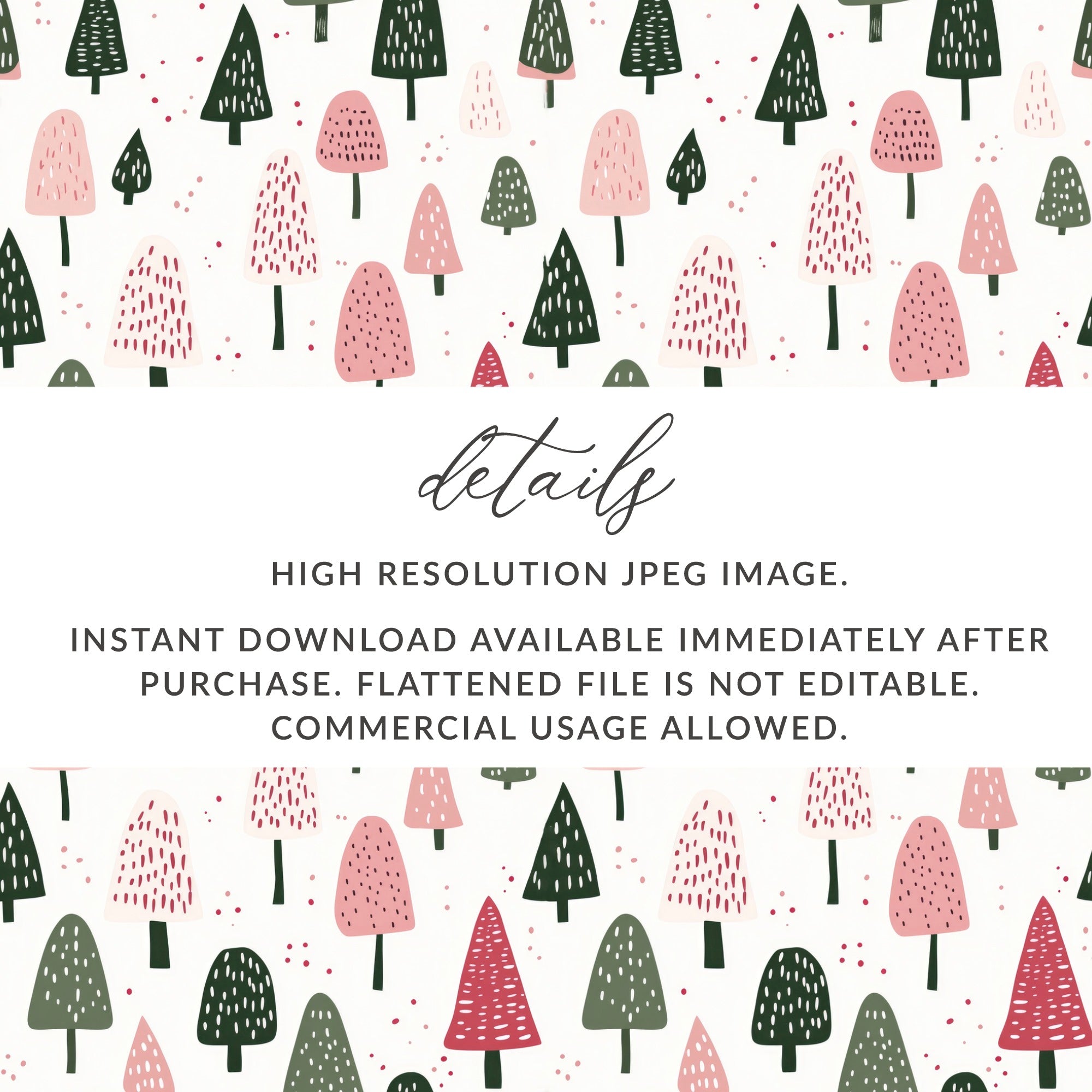High Resolution Trees Pattern Art for Commercial Use