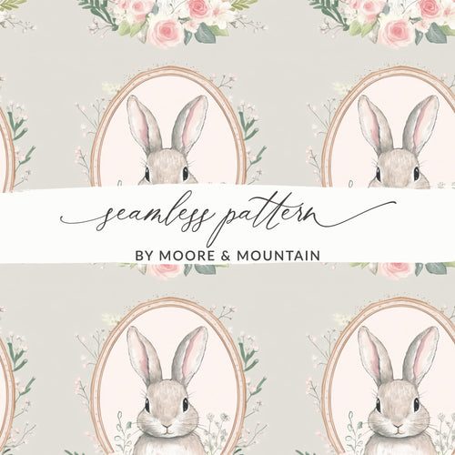 Floral Bunny Seamless Pattern for Crafts and Decor