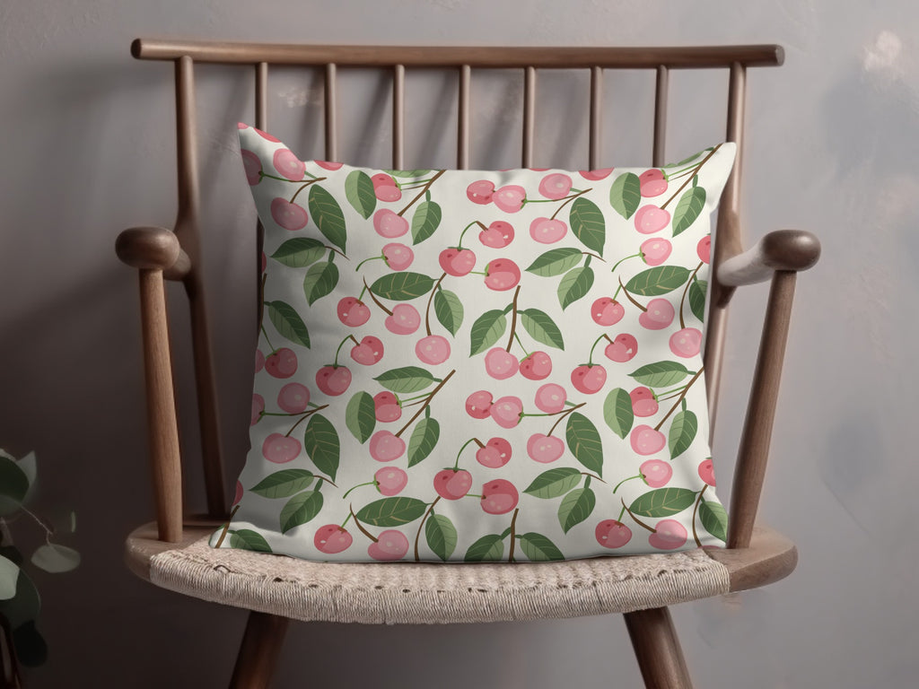 Pink Cherry Pattern Decorative Pillow product