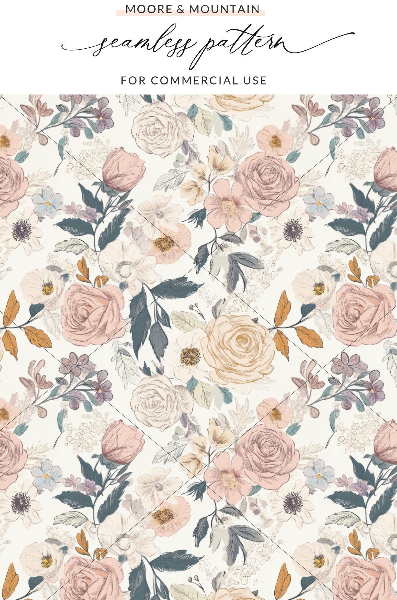 Seamless Floral Pattern For Commercial Use Digital Design