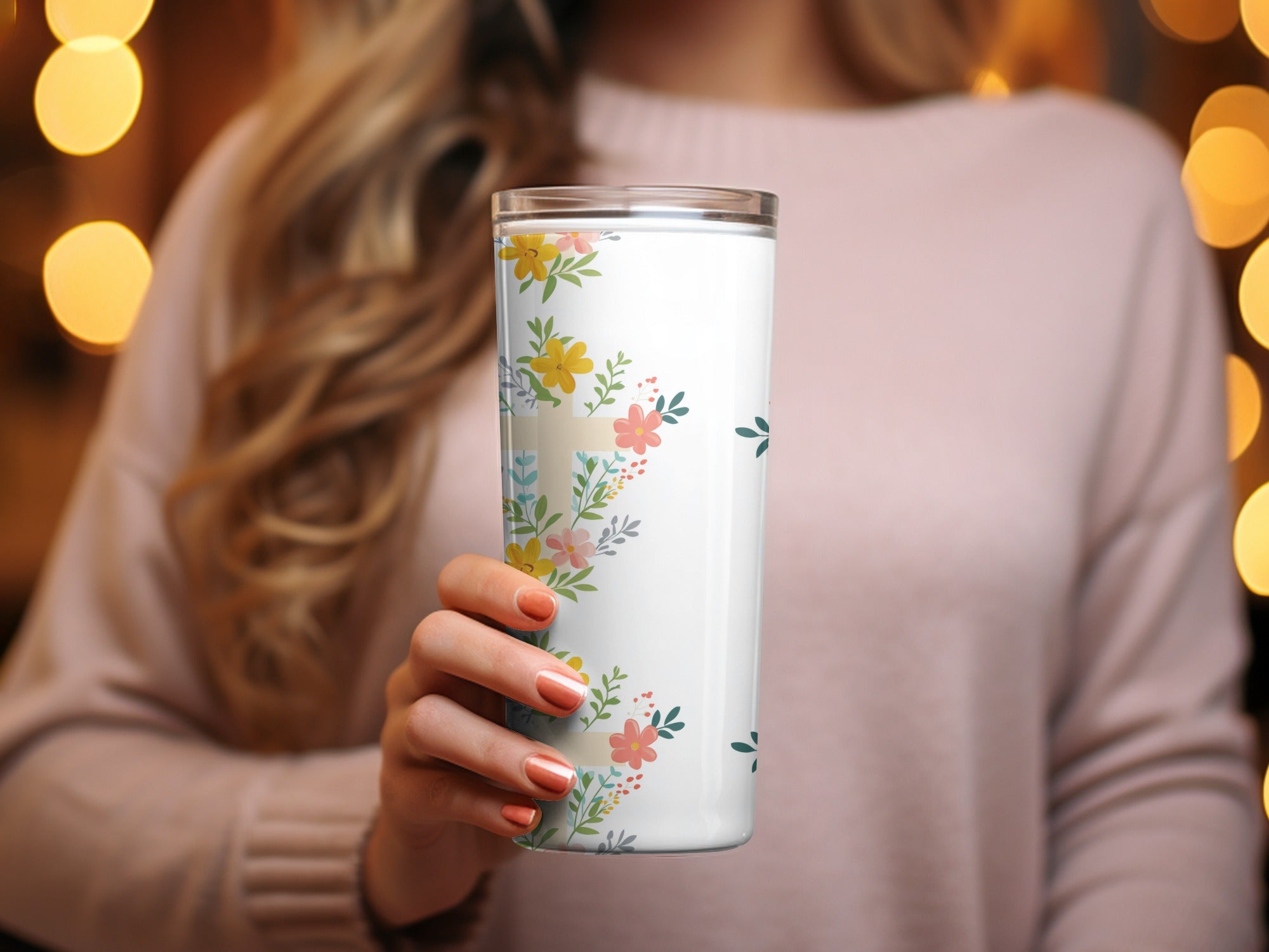 Floral Cross Seamless Pattern, Spring Easter Digital Paper, Religious Fabric Design, Pastel Flowers, Christian Background, JPEG Download