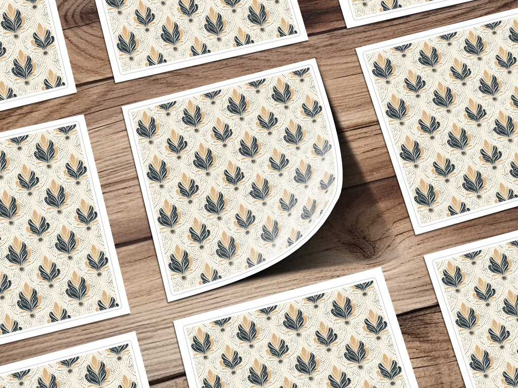 Elegant Floral Pattern on Cream Background paper