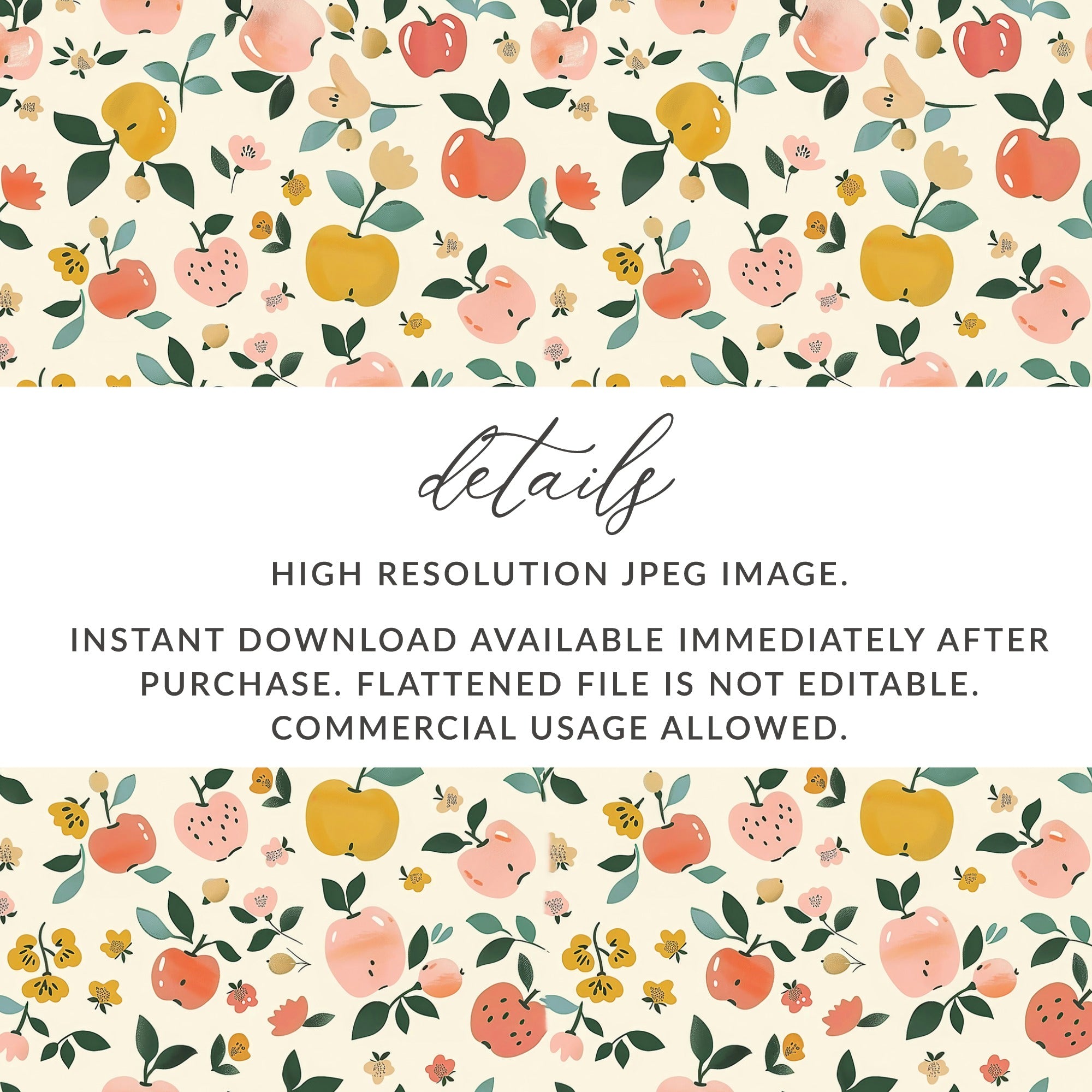High Resolution Fruit Pattern Instant Downloadable Image
