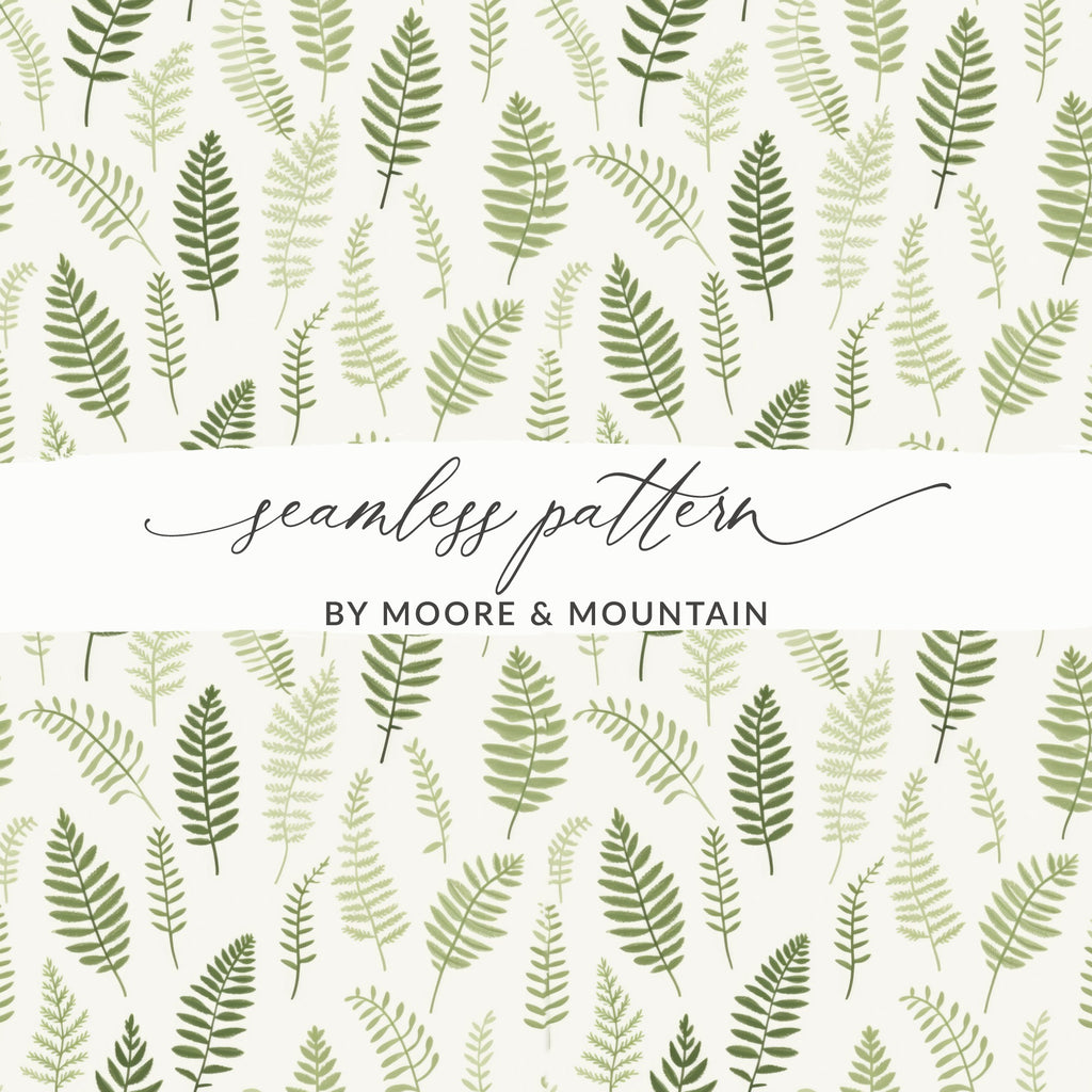 Green Fern Pattern Seamless Wallpaper Design Print