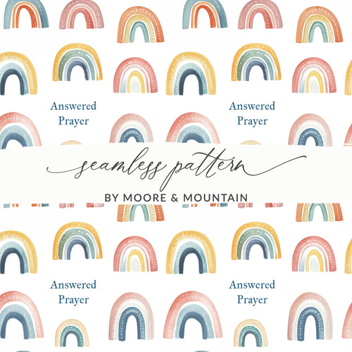Colorful Rainbow 'Answered Prayer' Seamless Pattern