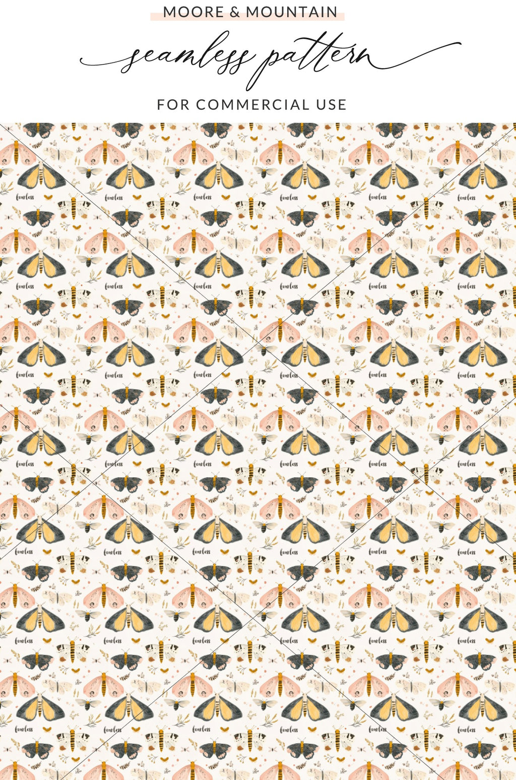 Moore and Mountain Seamless Pattern for Commercial Use