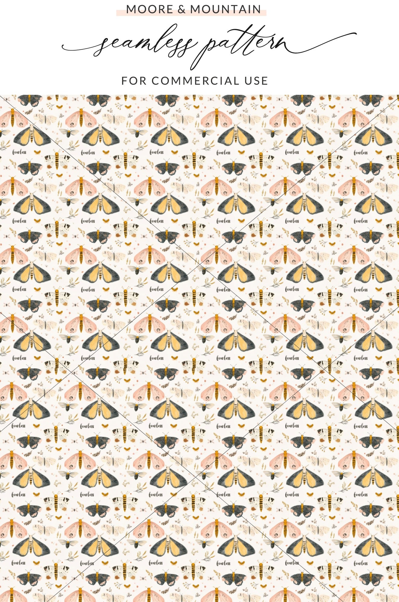 Moore and Mountain Seamless Pattern for Commercial Use