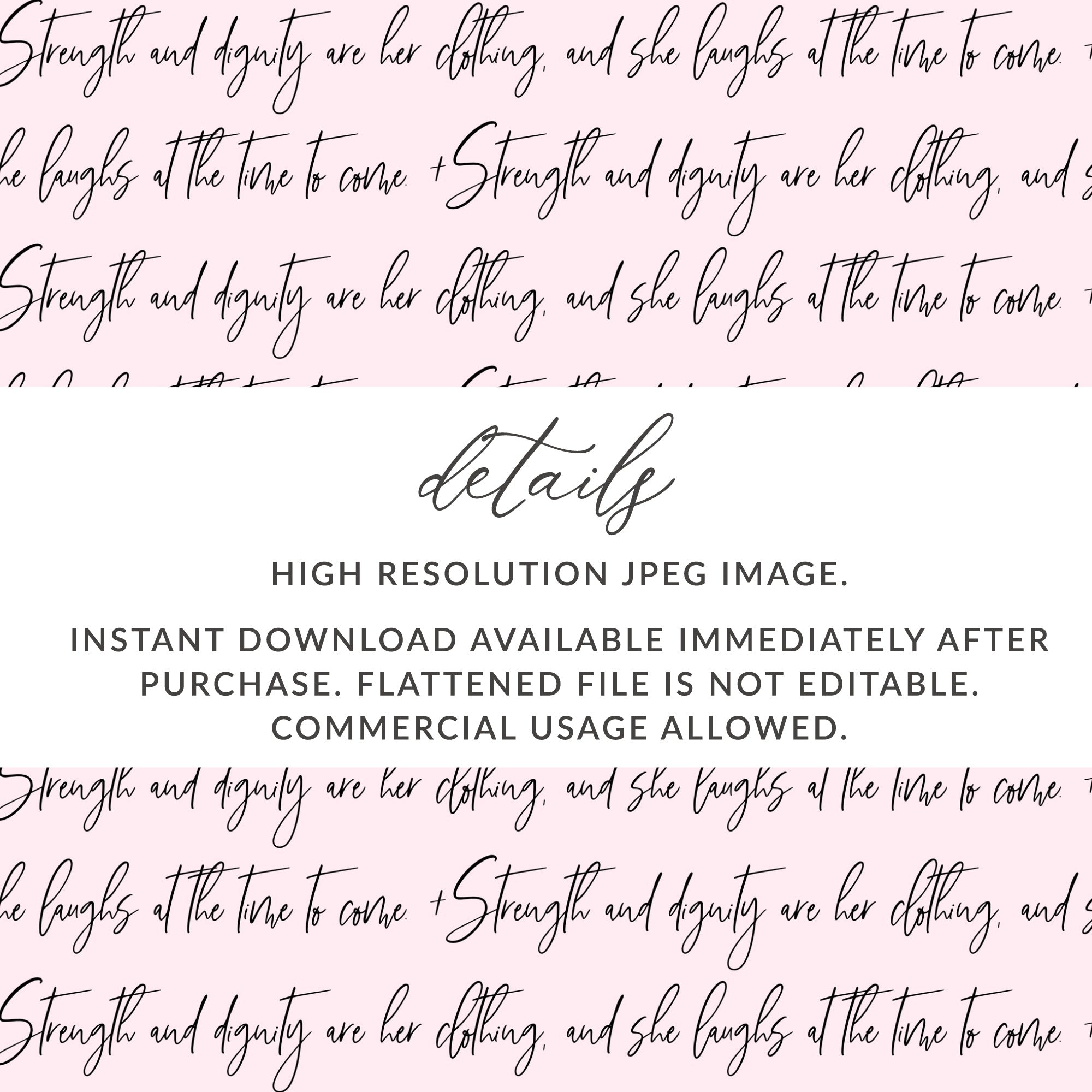 Strength and Dignity Script Instant Download Image