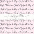 Strength and Dignity Quote Seamless Pattern Design