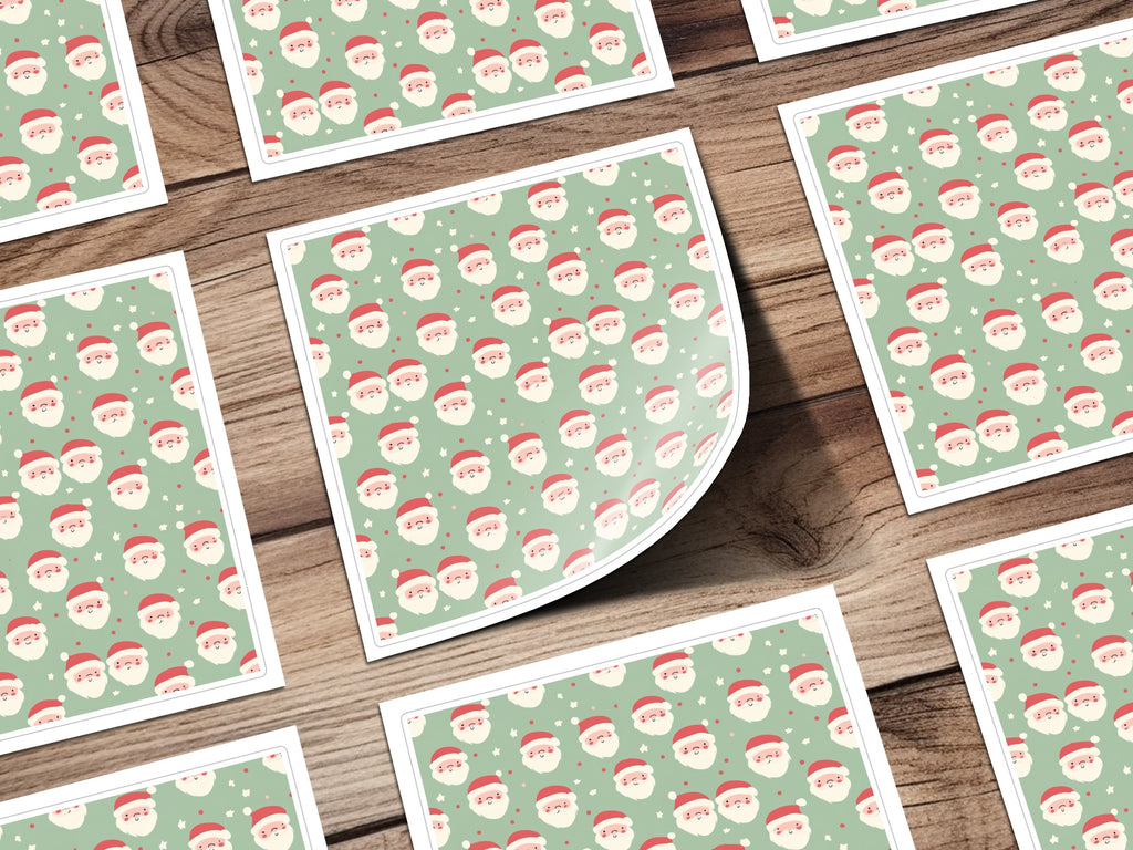 Festive Santa Claus Patterned Wrapping Paper Sheets
