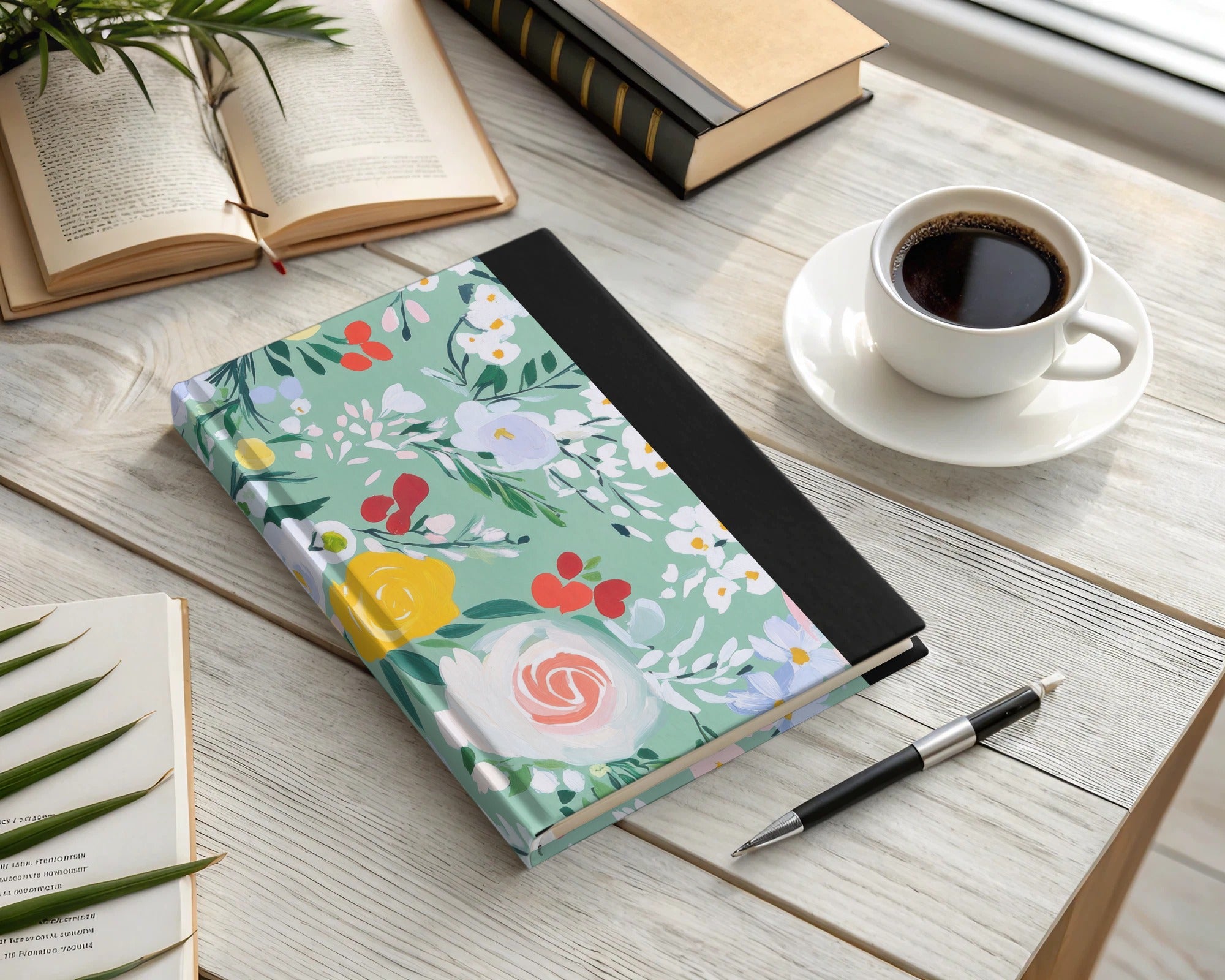 Abstract Floral Seamless Pattern, Spring Ditsy Digital Paper, Acrylic Painted, Fine Art Floral, Green and Pink, Modern Gouache