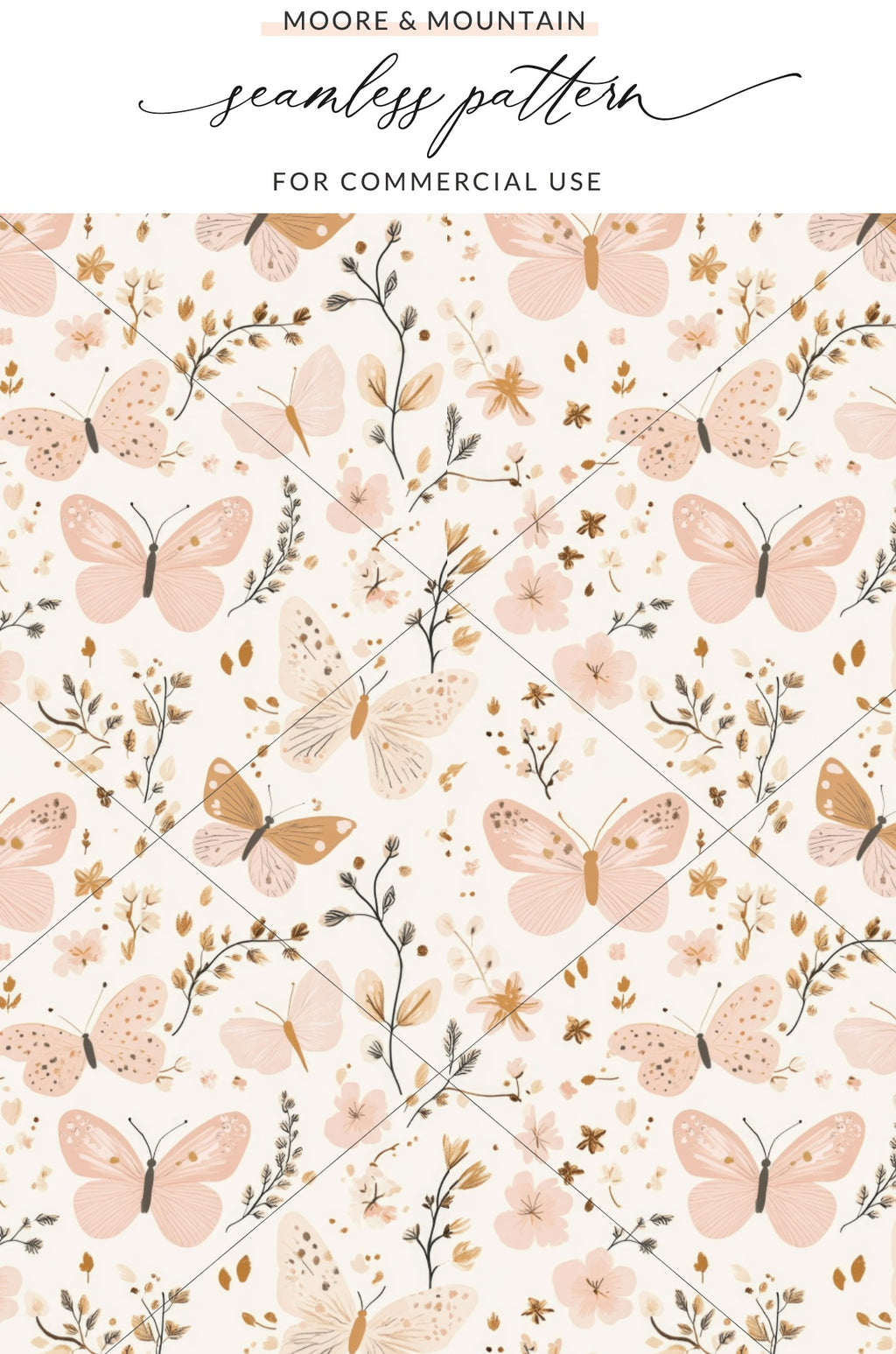 Butterfly and Floral Seamless Pattern for Commercial Use