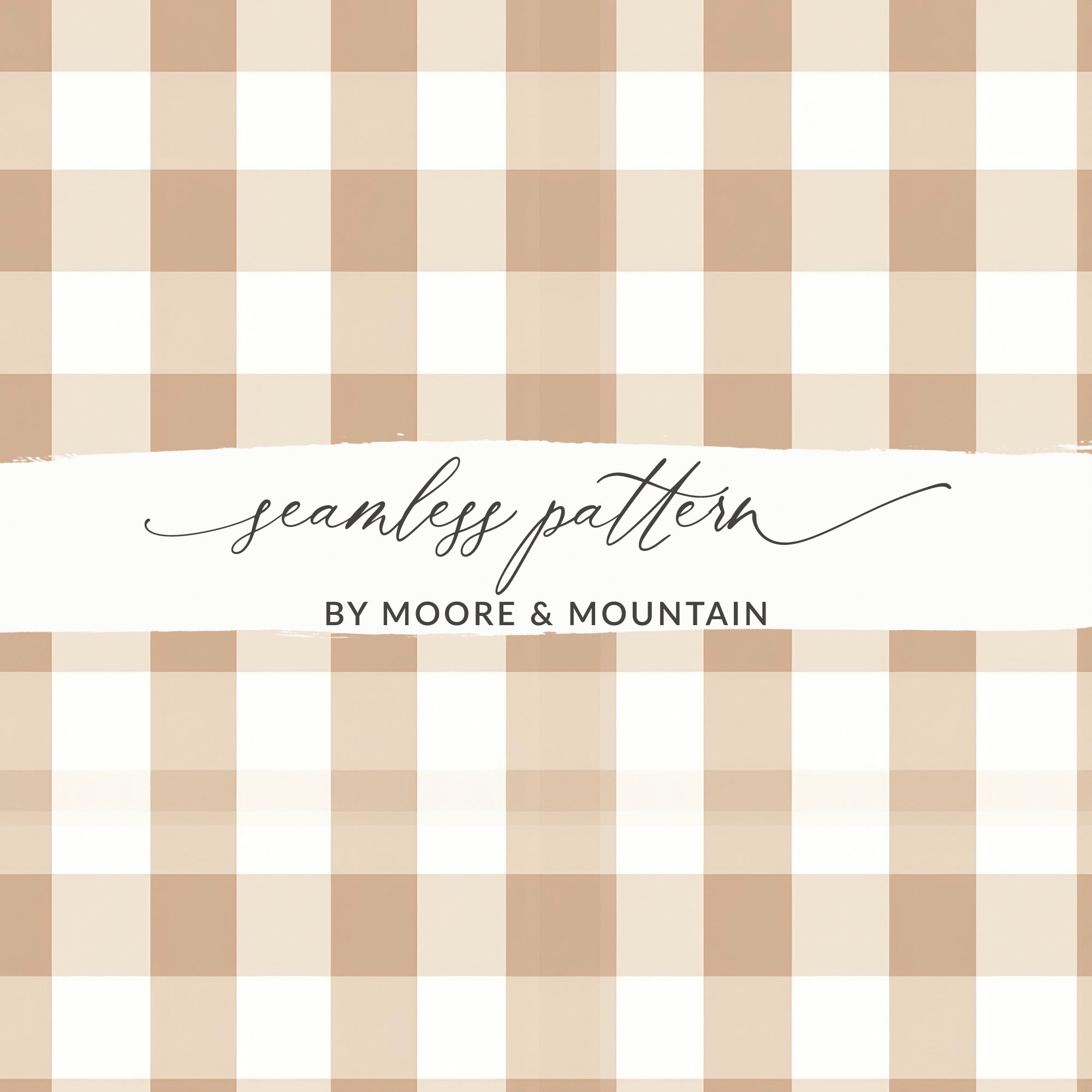 Beige and White Buffalo Check Seamless Pattern Design