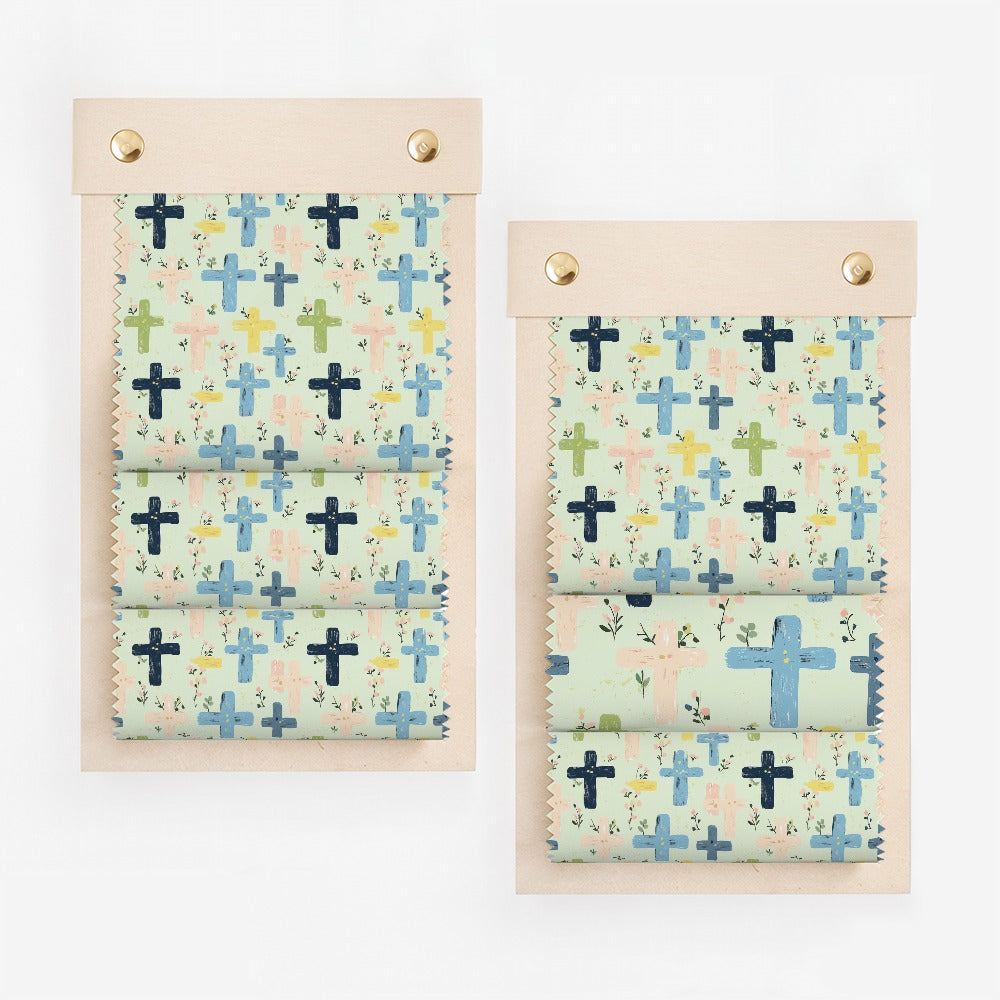 Floral Cross Pattern Window Rolled Fabric Product