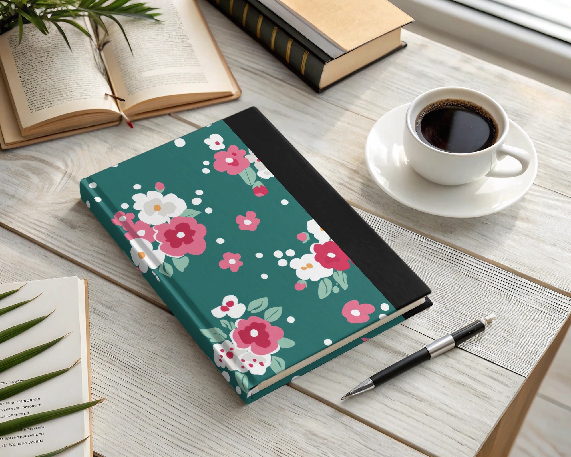 Floral Design Hardcover Notebook for Creative Journaling
