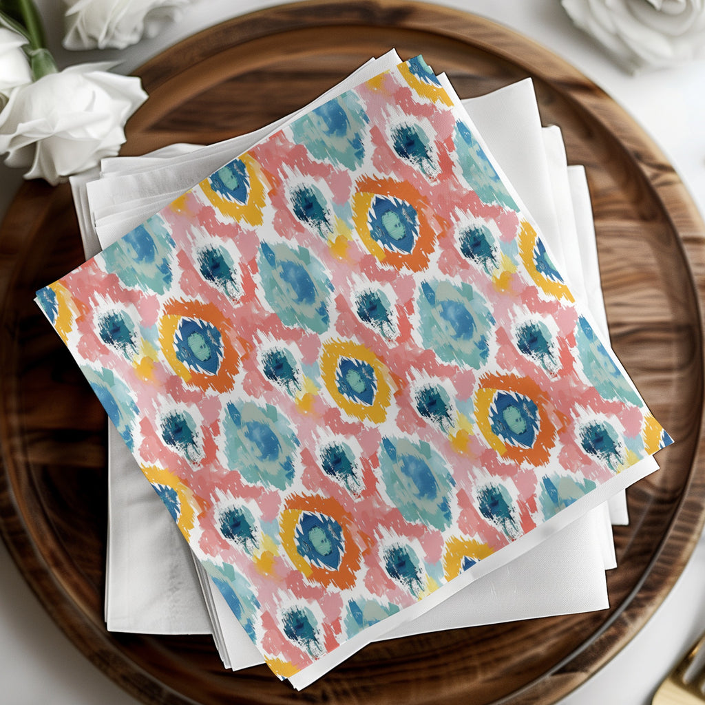 Vibrant Multicolored Abstract Pattern Napkin Product