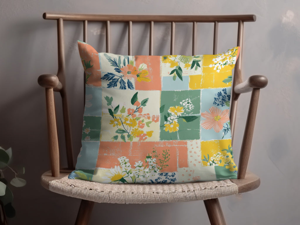 Floral Patchwork Pattern Decorative Pillow product