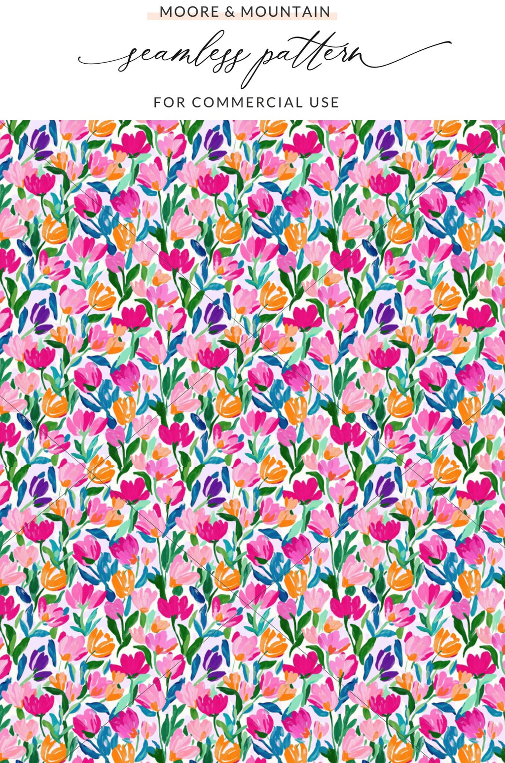 Colorful Floral Seamless Pattern for Commercial Use