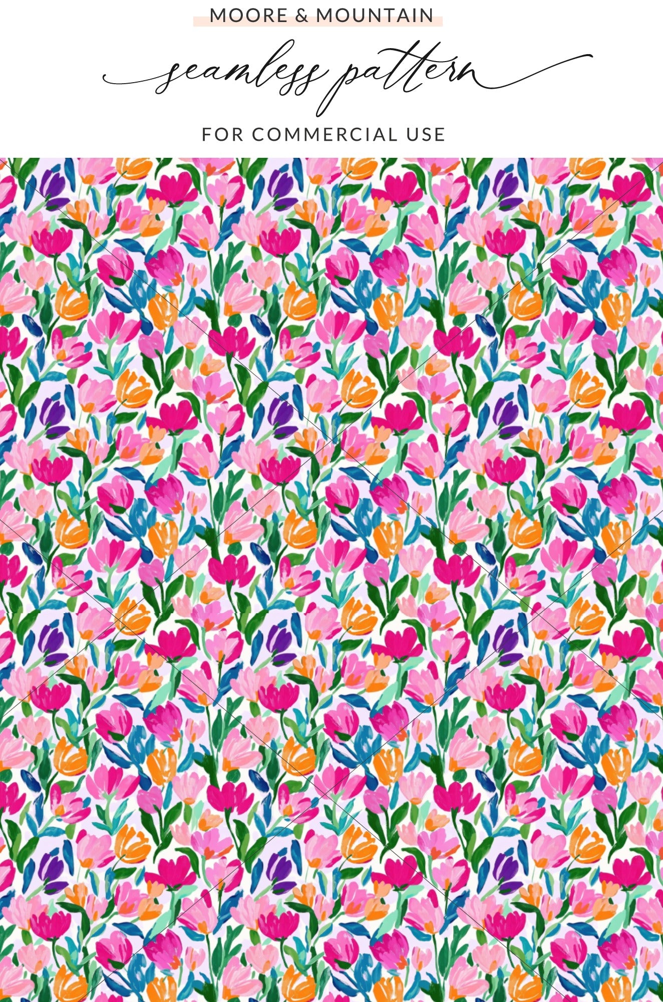 Colorful Floral Seamless Pattern for Commercial Use