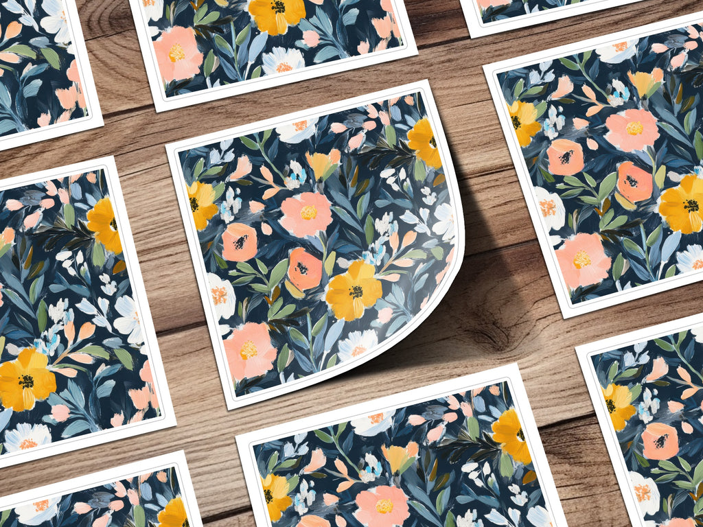 Vibrant Floral Pattern Art Print Spring Botanical Artwork