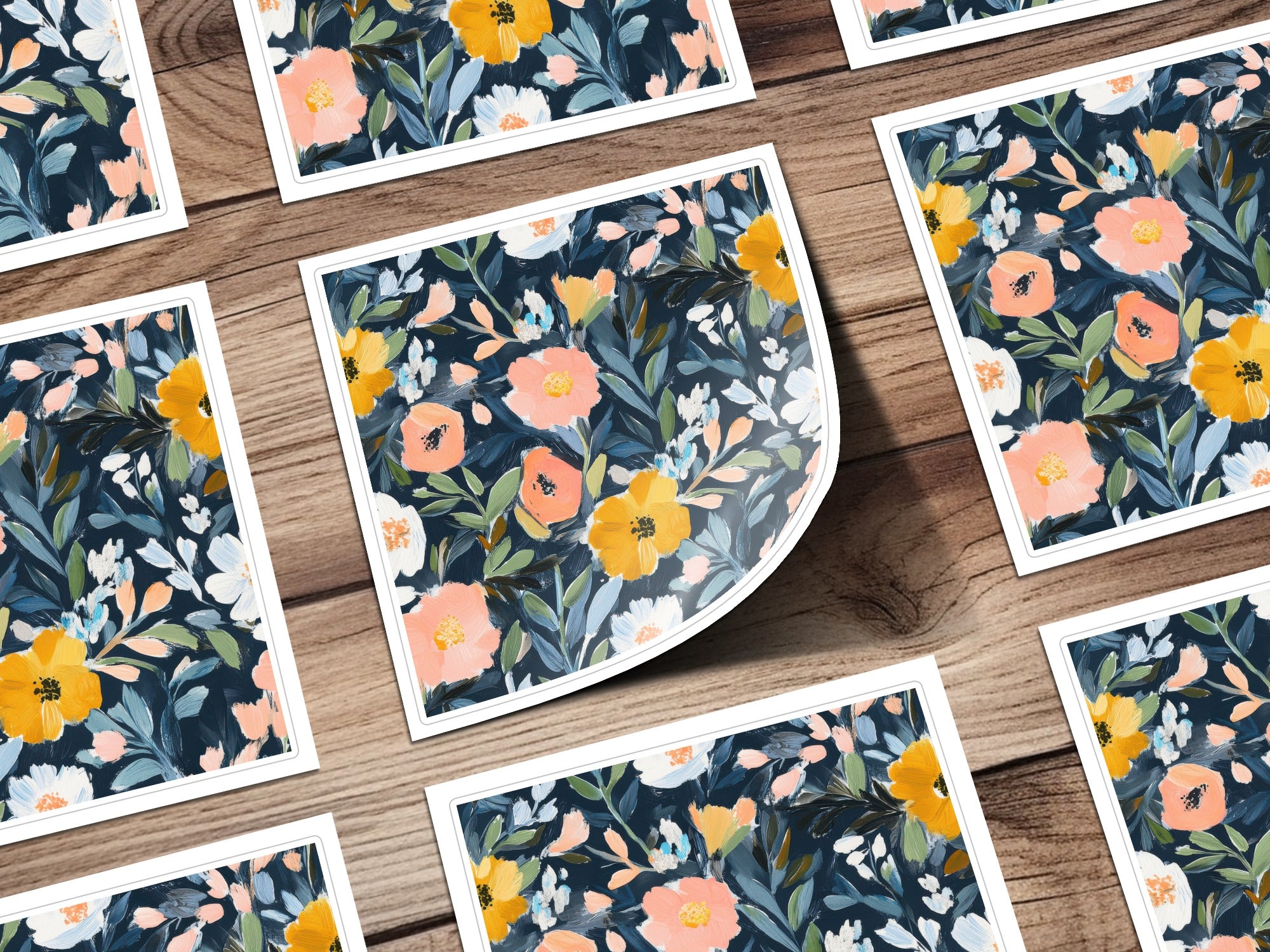 Vibrant Floral Pattern Art Print Spring Botanical Artwork