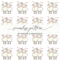 Adorable Sheep Couple Seamless Pattern Hearts product type