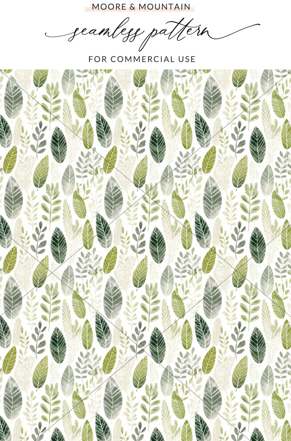 Green Leaves Seamless Pattern for Commercial Use Product