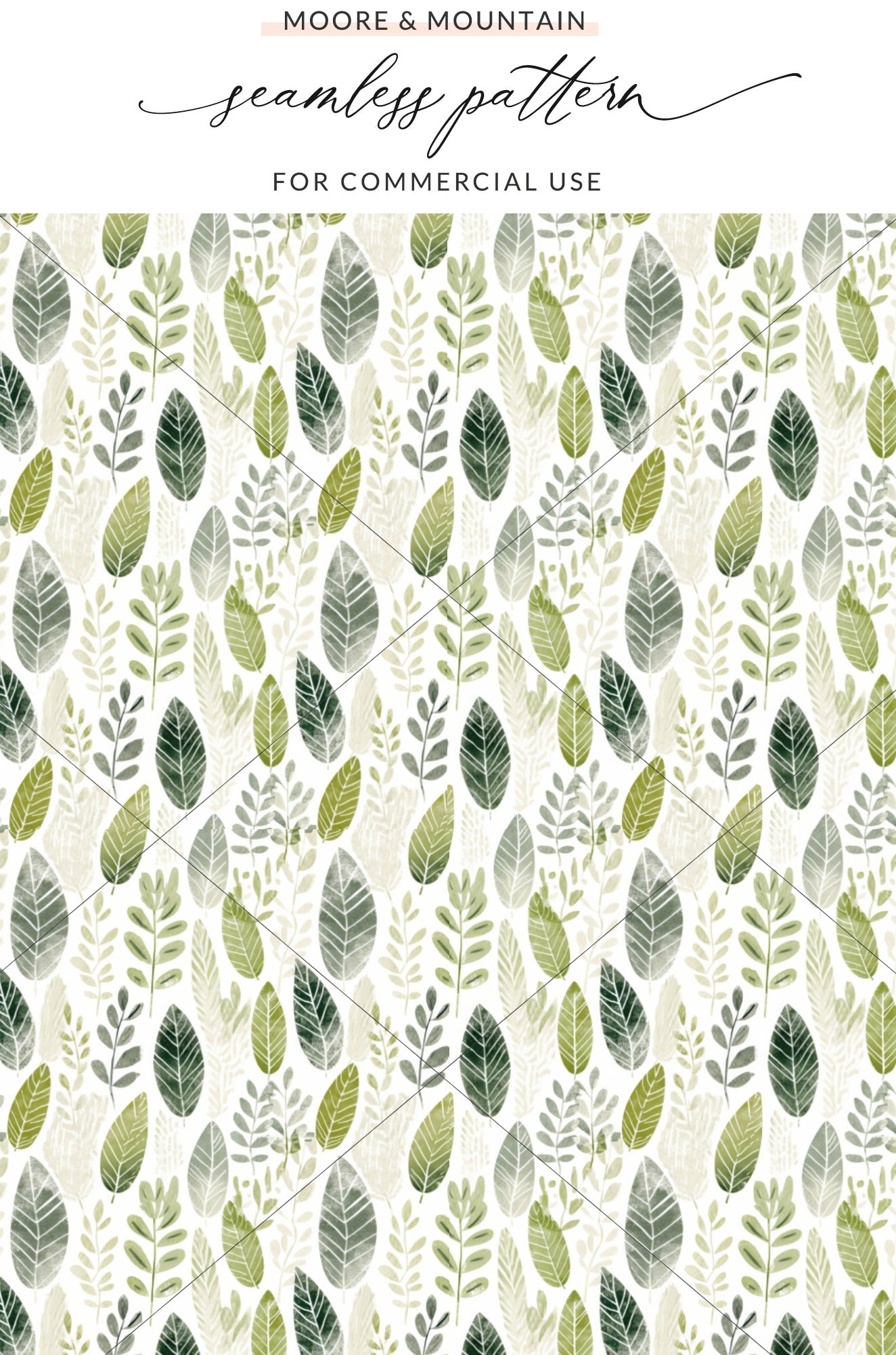 Green Leaves Seamless Pattern for Commercial Use Product