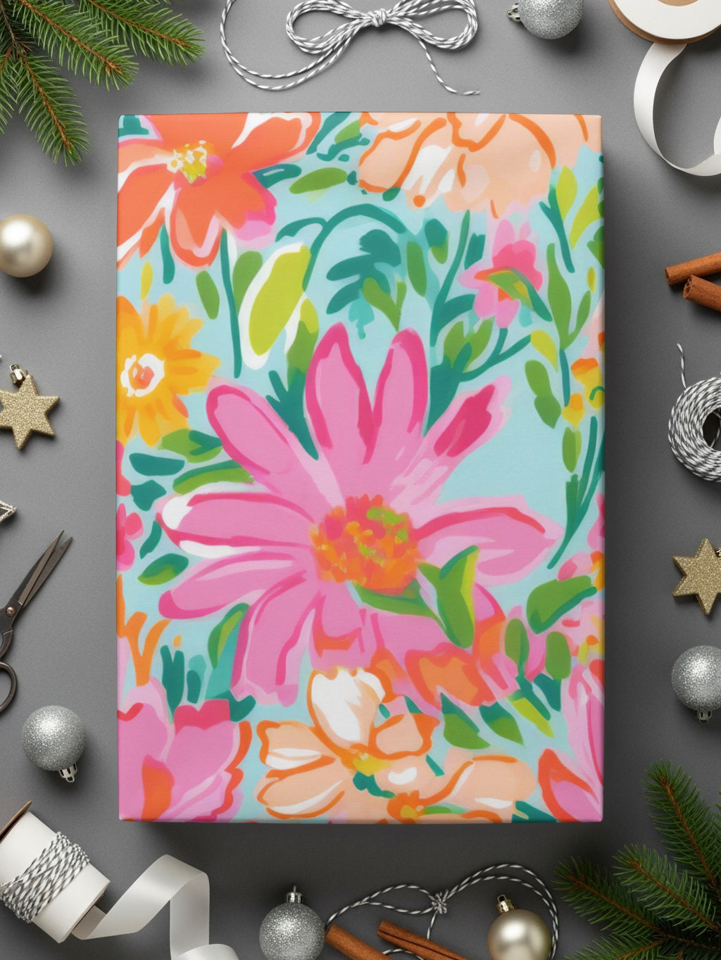 Colorful Floral Patterned Gift Wrap for Various Occasions