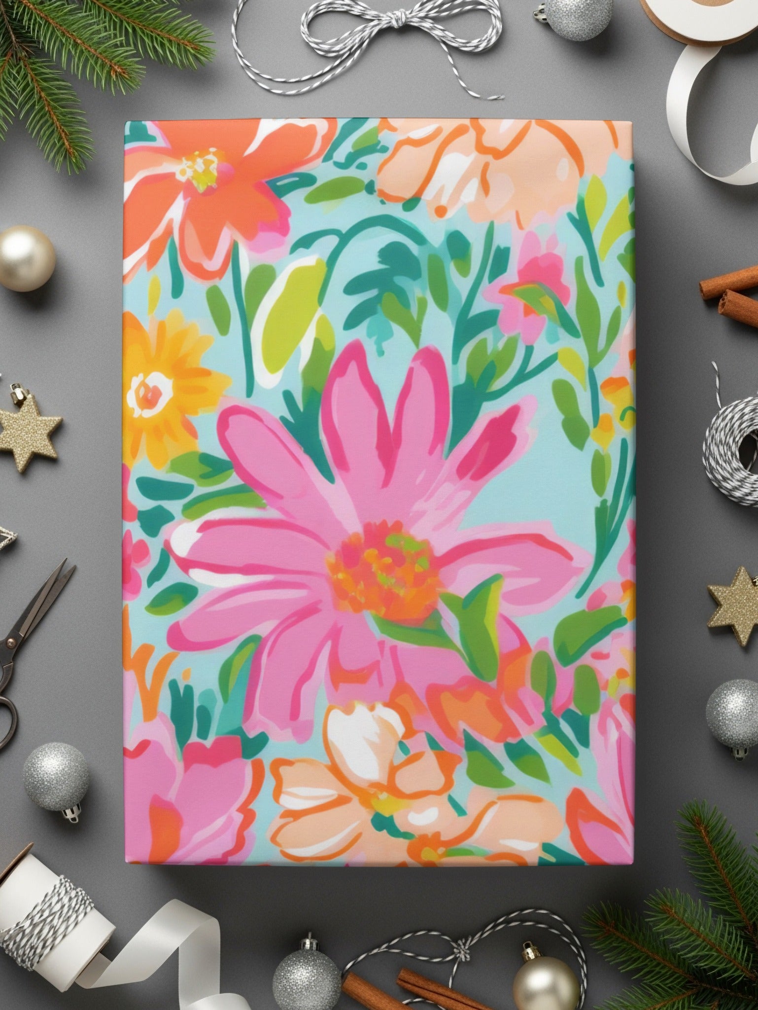 Colorful Floral Patterned Gift Wrap for Various Occasions