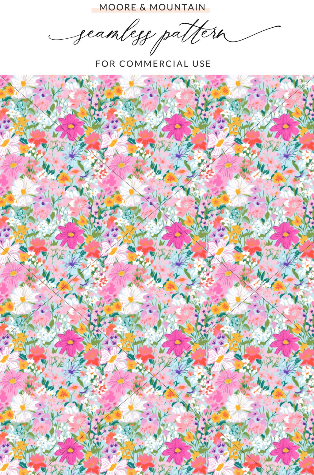 Colorful Floral Seamless Pattern for Commercial Use