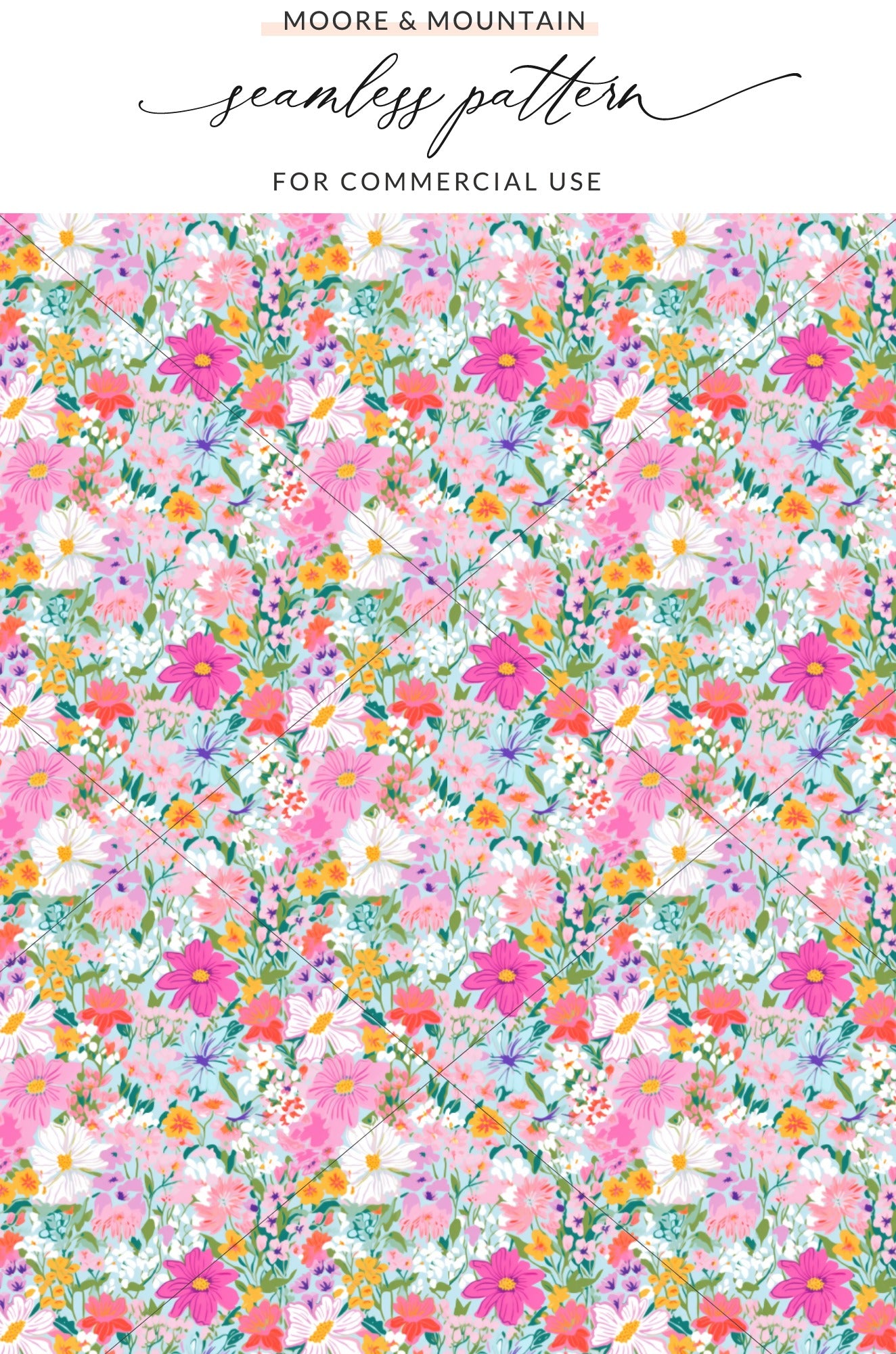 Colorful Floral Seamless Pattern for Commercial Use