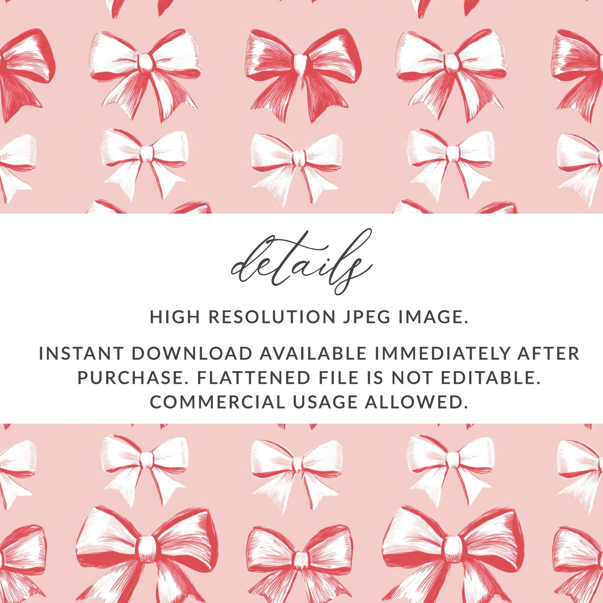 High Resolution JPEG Image Bows Pattern Printable File