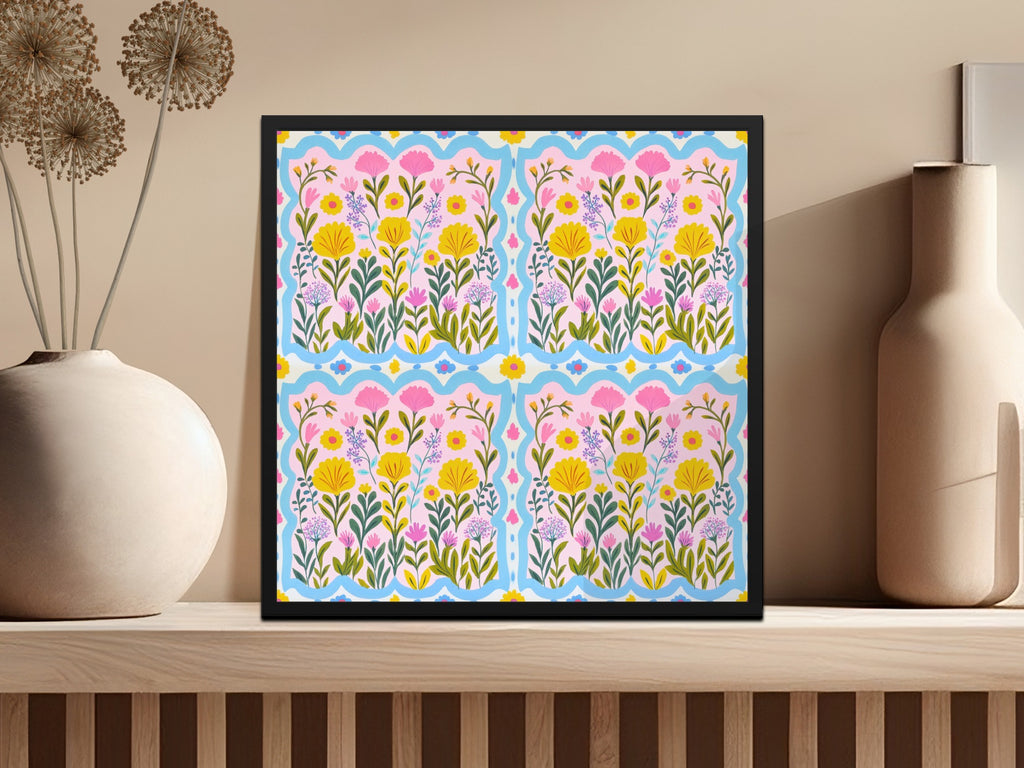 Vibrant Floral Pattern Wall Art for Home Decor