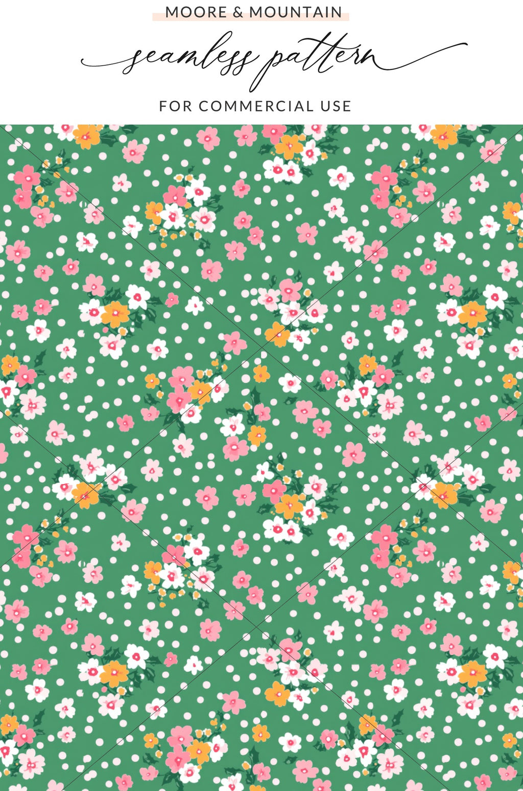 Floral Seamless Pattern with Pink and White Flowers