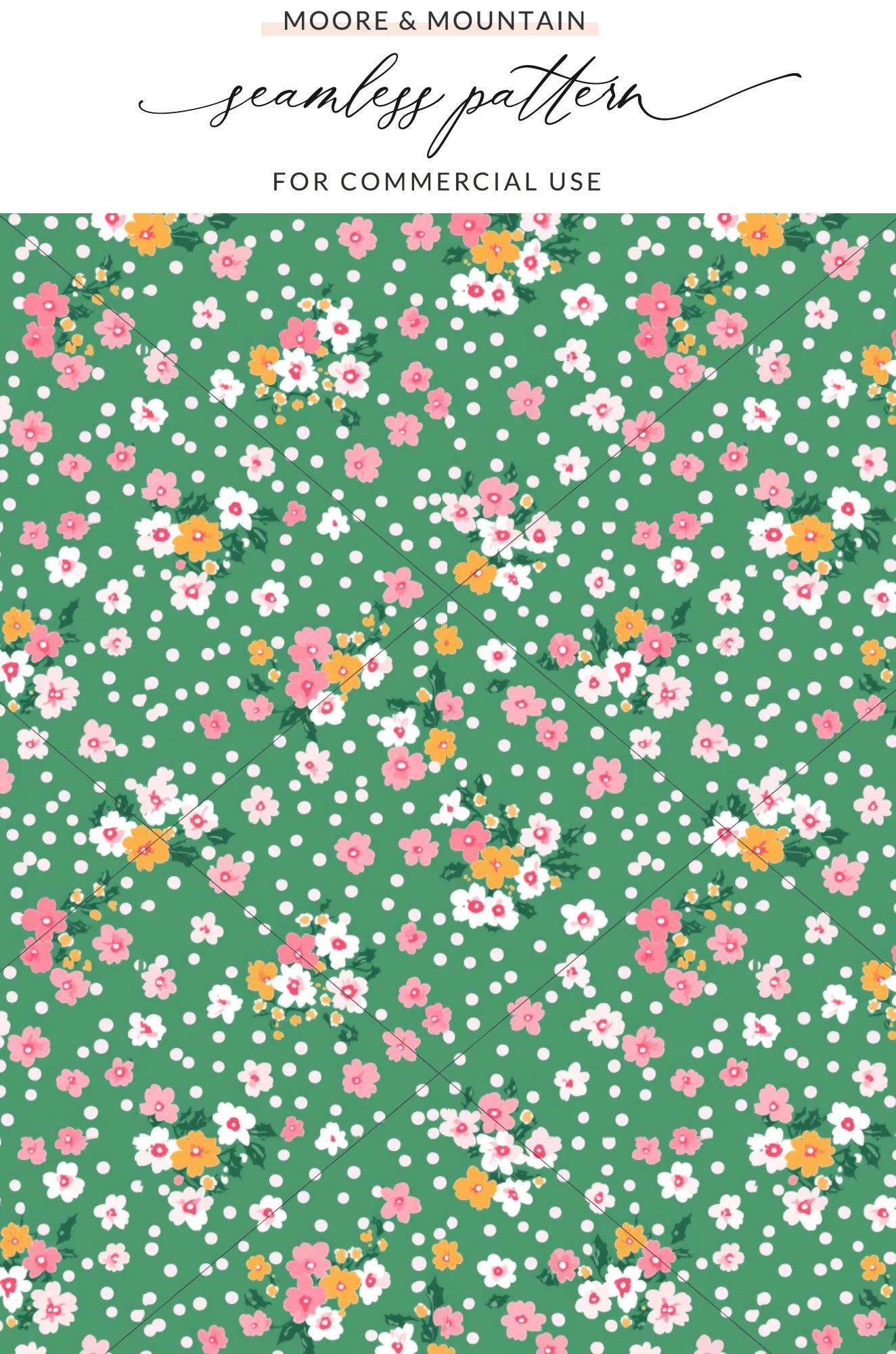 Floral Seamless Pattern with Pink and White Flowers