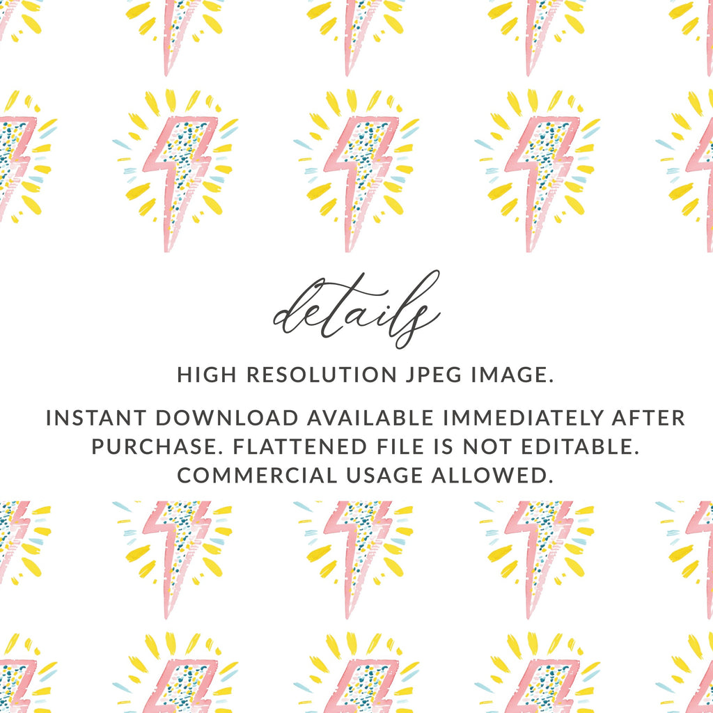 Pink Yellow Blue Speckled Lightning Bolt Pattern product type

lightning bolt
thunderbolt
watercolor pattern
pink lightning
yellow accents
blue speckles
digital paper
instant download
commercial use
seamless pattern
graphic design
trendy print
bright colors
fun design
electric motif
bolt design
confetti pattern
kids design
nursery art
creative asset